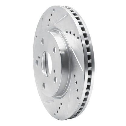R1 Concepts R1 06-18 Lexus HS250H Front Left Drilled & Slotted Silver Brake Rotor
