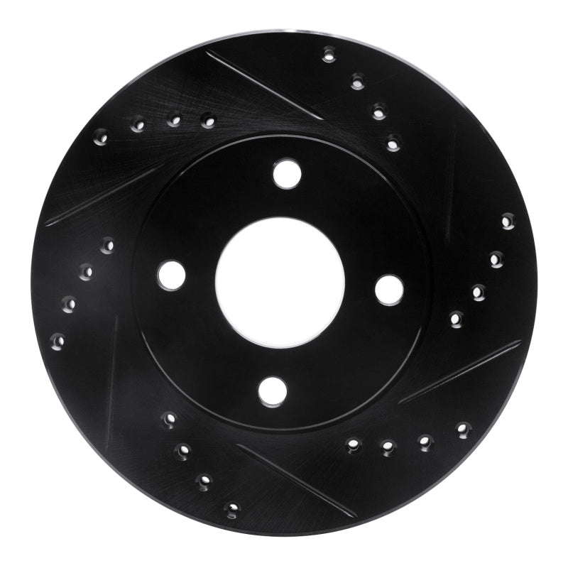 R1 Concepts R1 00-15 Ford Ikon (Mexico / Made In India) Front Right Drilled & Slotted Black Brake Rotor