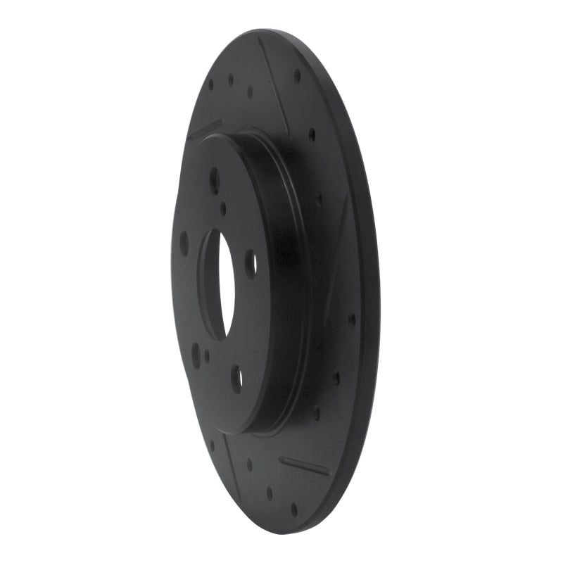 R1 Concepts R1 08-18 Pontiac Vibe Rear Right Drilled & Slotted Black Brake Rotor