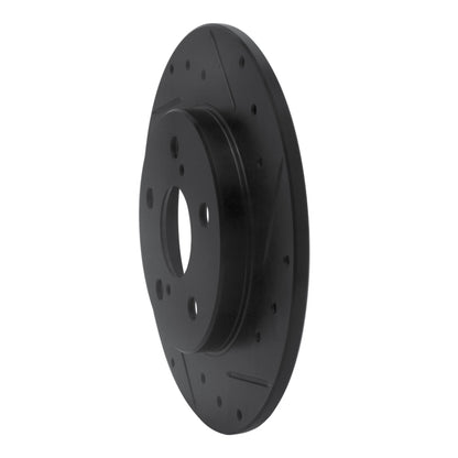 R1 Concepts R1 08-18 Pontiac Vibe Rear Right Drilled & Slotted Black Brake Rotor