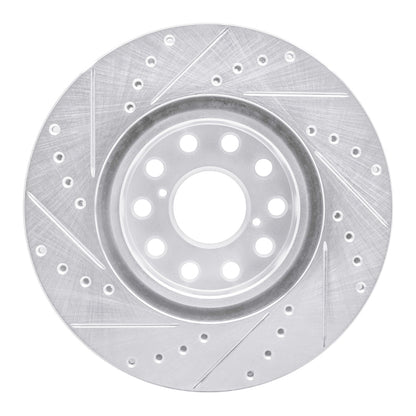 R1 Concepts R1 93-98 Toyota Supra Front Right Drilled & Slotted Silver Brake Rotor