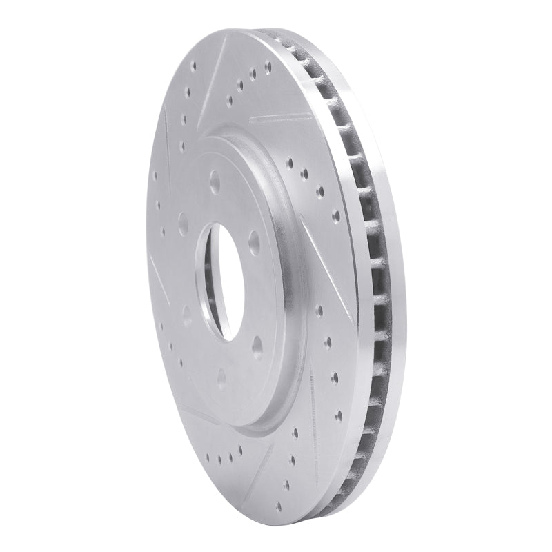 R1 Concepts R1 05-21 Nissan Frontier Front Left Drilled & Slotted Silver Brake Rotor