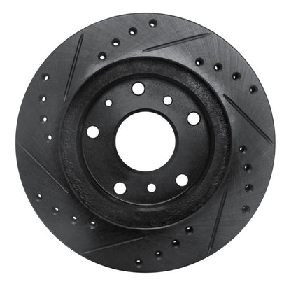 R1 Concepts R1 88-92 Ford Probe Front Right Drilled & Slotted Black Brake Rotor