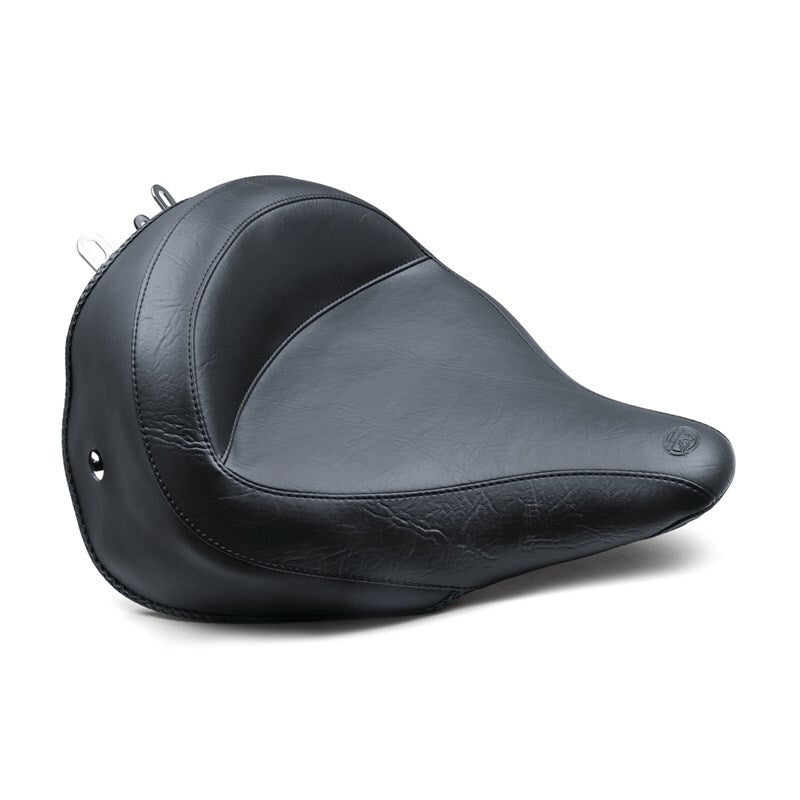 Mustang Motorcycle Mustang 05-17 Harley Deluxe (With Standard Rack) Harley Wide Touring Solo Seat - Black