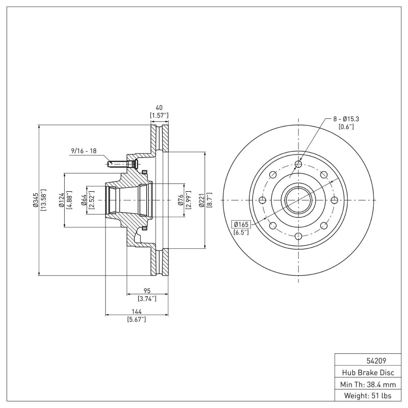 DFC 08-25 Ford E-150 Front Brake Rotor