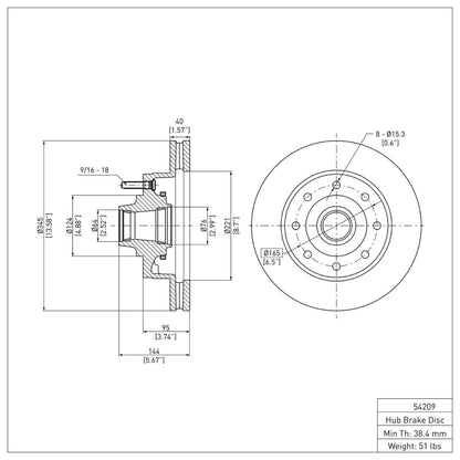 DFC 08-25 Ford E-150 Front GeoSPEC Coated Rotor