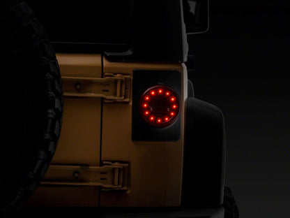 Raxiom 07-18 Jeep Wrangler JK Axial Series Halo LED Tail Lights- Black Housing (Clear Lens)