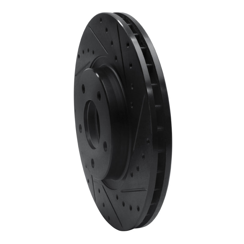 R1 Concepts R1 98-06 Jaguar XKR Front Right Drilled & Slotted Black Brake Rotor