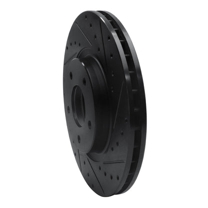 R1 Concepts R1 98-06 Jaguar XKR Front Right Drilled & Slotted Black Brake Rotor