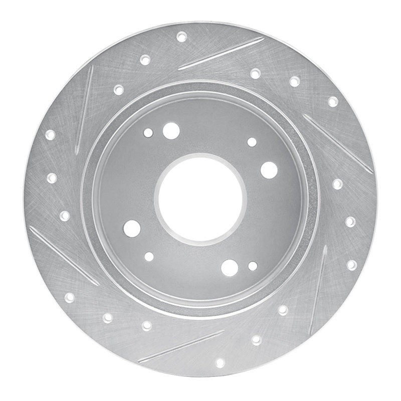 R1 Concepts R1 92-97 Acura CL Rear Right Drilled & Slotted Silver Brake Rotor