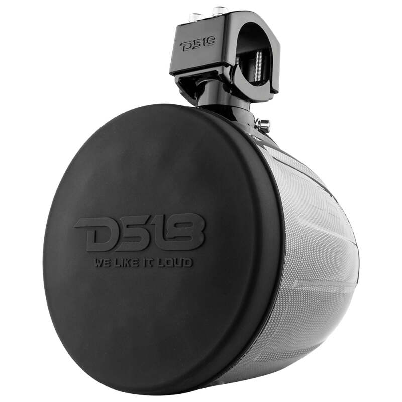 DS18 Compact Pro Towers 8in 250 Watts RMS RGB LEDs PRO-HY8.4B Included Cover Incl Black Crbn Fiber