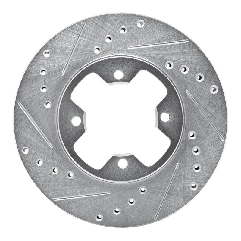 R1 Concepts R1 79-83 Nissan 280ZX Front Left Drilled & Slotted Silver Brake Rotor