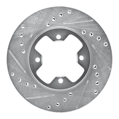 R1 Concepts R1 79-83 Nissan 280ZX Front Left Drilled & Slotted Silver Brake Rotor