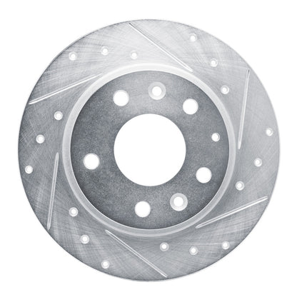R1 Concepts R1 14-25 Mazda 3 Rear Right Drilled & Slotted Silver Brake Rotor