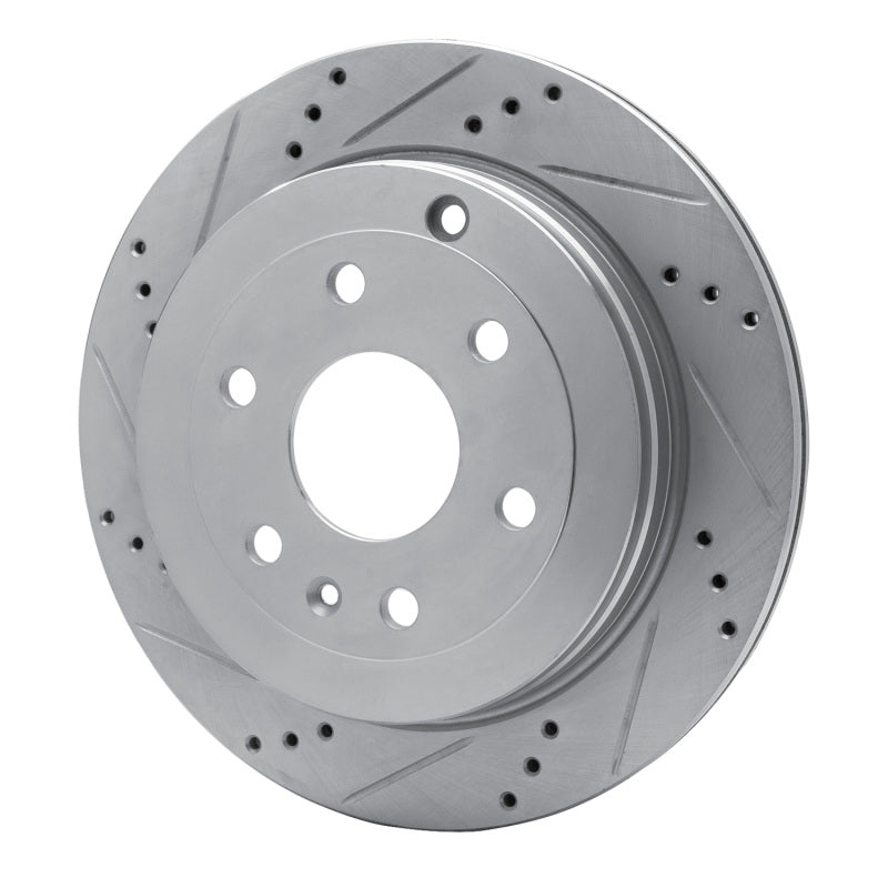 R1 Concepts R1 07-17 Buick Enclave Rear Left Drilled & Slotted Silver Brake Rotor