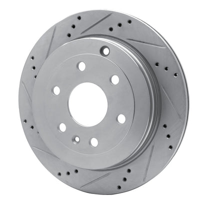R1 Concepts R1 07-17 Buick Enclave Rear Left Drilled & Slotted Silver Brake Rotor