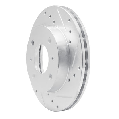 R1 Concepts R1 85-89 Nissan STANZA Front Right Drilled & Slotted Silver Brake Rotor