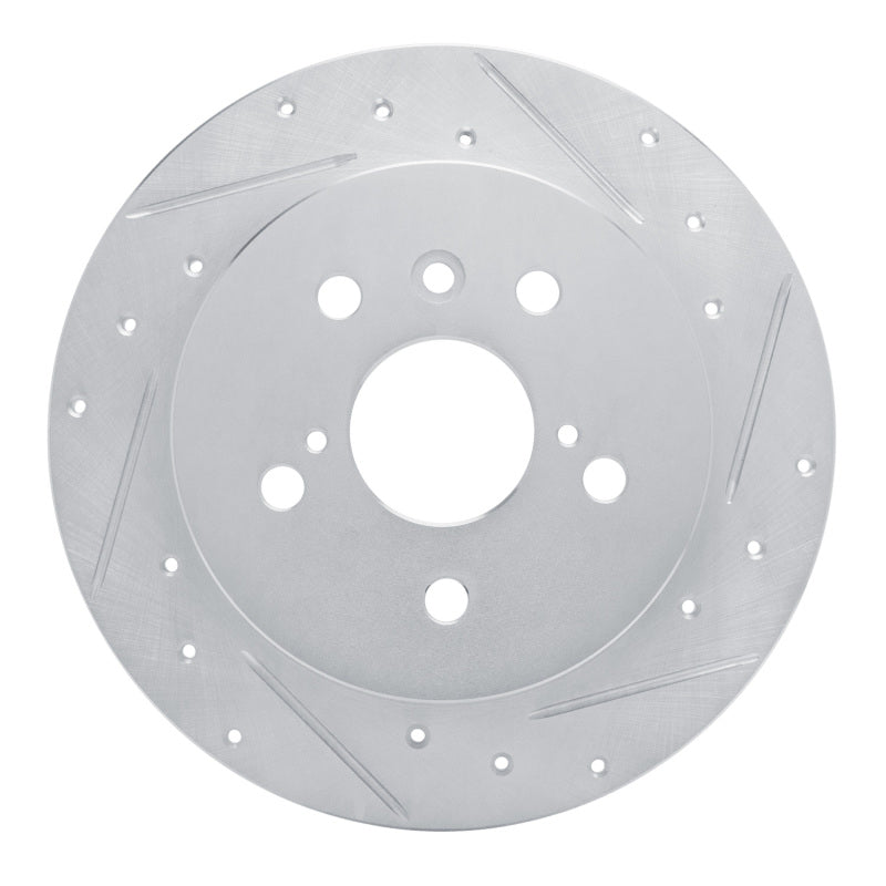 R1 Concepts R1 18-24 Toyota Camry Rear Right Drilled & Slotted Silver Brake Rotor