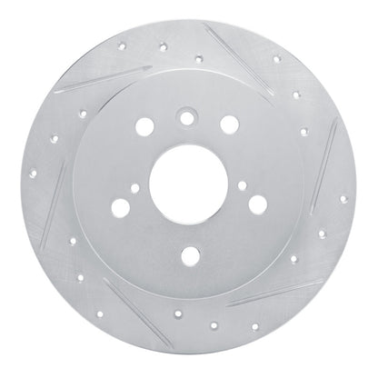 R1 Concepts R1 18-24 Toyota Camry Rear Right Drilled & Slotted Silver Brake Rotor