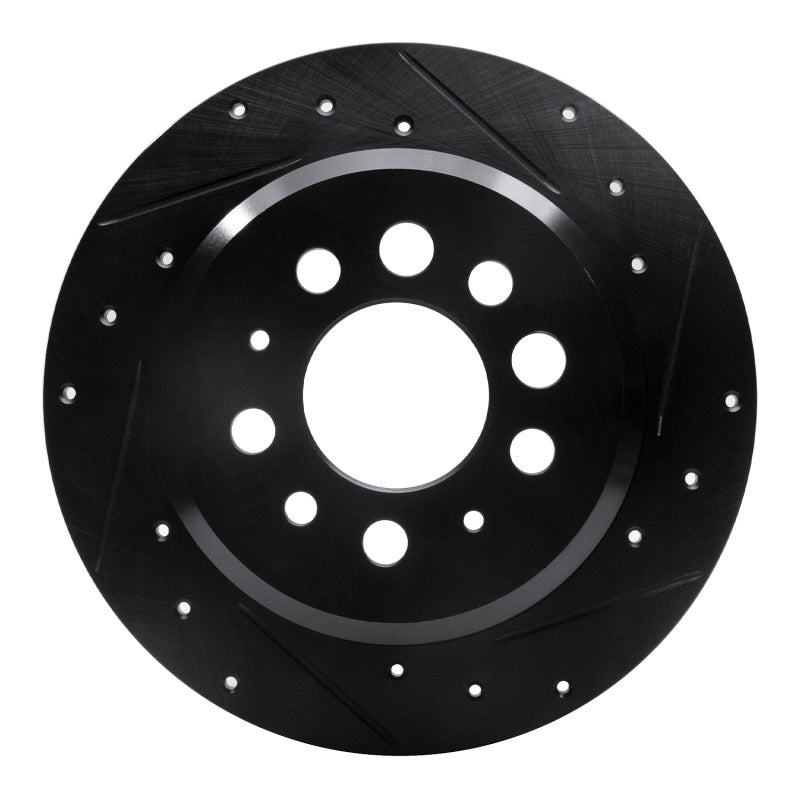 R1 Concepts R1 67-74 Volvo 164 Rear Right Drilled & Slotted Black Brake Rotor