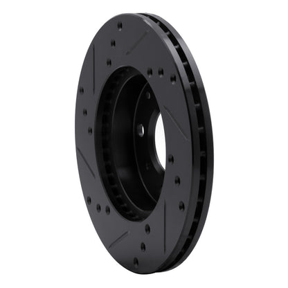 R1 Concepts R1 90-00 Honda Civic Sedan Front Right Drilled & Slotted Silver Brake Rotor