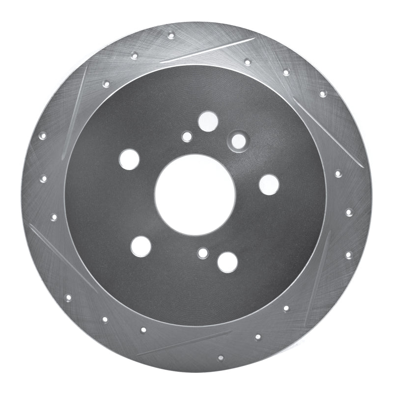 R1 Concepts R1 04-09 Lexus RX330 Rear Left Drilled & Slotted Silver Brake Rotor