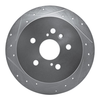 R1 Concepts R1 04-09 Lexus RX330 Rear Left Drilled & Slotted Silver Brake Rotor