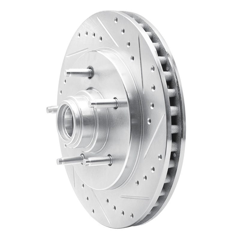R1 Concepts R1 97-00 Ford F-150 RWD Front Right Drilled & Slotted Silver Brake Rotor