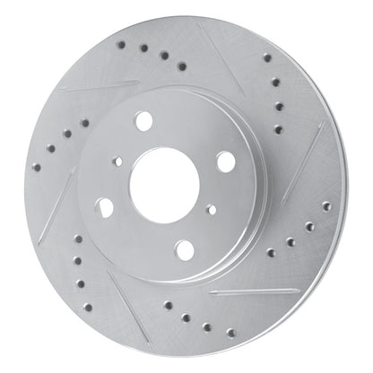 R1 Concepts R1 00-05 Toyota Echo Front Left Drilled & Slotted Silver Brake Rotor