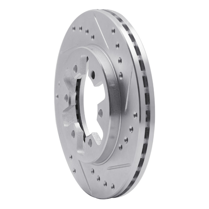 R1 Concepts R1 85-97 Nissan D21 Pickup RWD (4 Cyl Excl HD) Front Right Drill & Slot Silver Brake Rotor