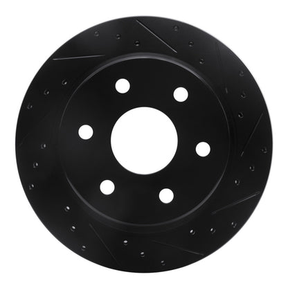 R1 Concepts R1 00-14 Cadillac Escalade ESV Rear Right Drilled & Slotted Black Brake Rotor