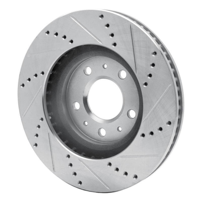 R1 Concepts R1 03-07 Cadillac CTS Front Left Drilled & Slotted Silver Brake Rotor