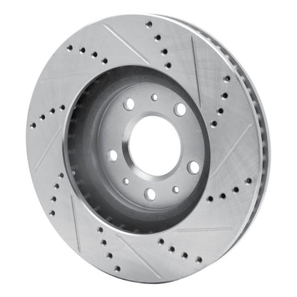 R1 Concepts R1 03-07 Cadillac CTS Front Left Drilled & Slotted Silver Brake Rotor