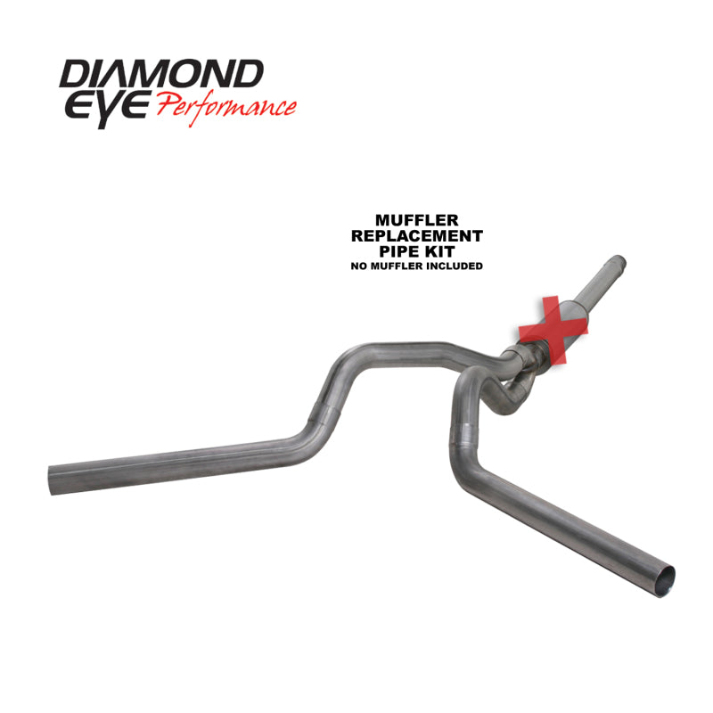 Diamond Eye Performance Diamond Eye KIT 4in Catback DUAL SS: 94-97 FORD 7.3L F250/F350 PWRSTROKE
