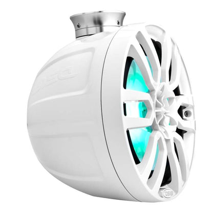 DS18 Compact Towers With Flat And Pole Mounts 8in 125 Watts RMS RGB LED Lights White