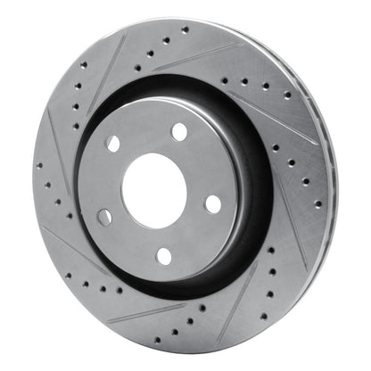 R1 Concepts R1 12-18 Jeep Wrangler Front Left Drilled & Slotted Silver Brake Rotor