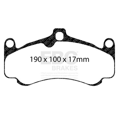 EBC Racing 10-12 Porsche 911 (997) GT3 3.8L (Cast Iron Rotor Only) RP-X Front Brake Pads