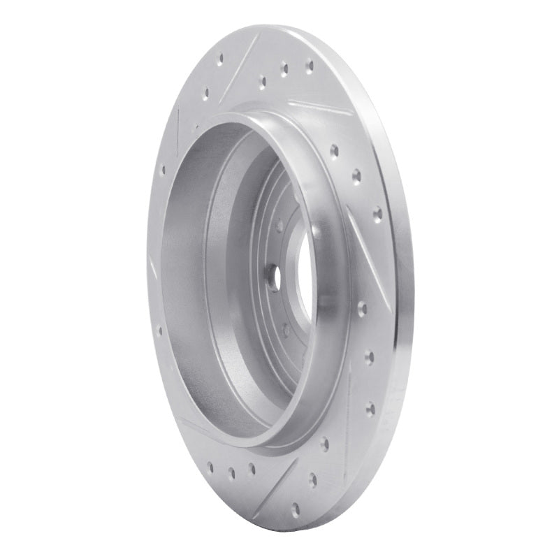 R1 Concepts R1 99-09 Volvo S80 Rear Right Drilled & Slotted Silver Brake Rotor