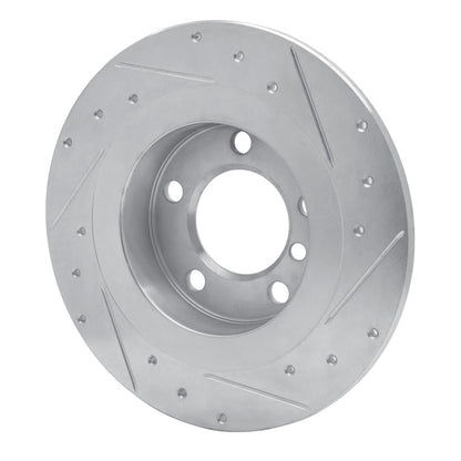 R1 Concepts R1 13-16 Mini Cooper Countryman Rear Left Drilled & Slotted Silver Brake Rotor