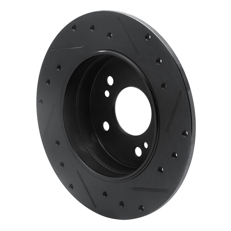 R1 Concepts R1 87-15 Chrysler Crossfire Rear Left Drilled & Slotted Black Brake Rotor
