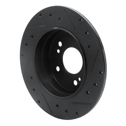 R1 Concepts R1 87-15 Chrysler Crossfire Rear Left Drilled & Slotted Black Brake Rotor