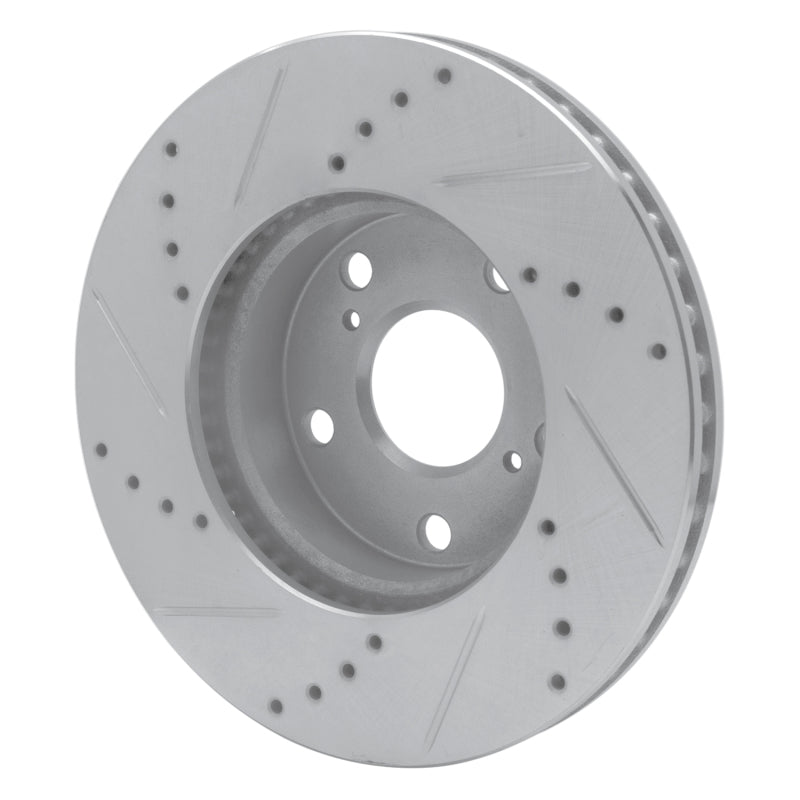 R1 Concepts R1 05-15 Toyota Tacoma Front Right Drilled & Slotted Silver Brake Rotor