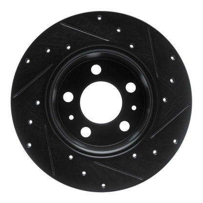 R1 Concepts R1 67-72 Volvo 142 Front Left Drilled & Slotted Black Brake Rotor