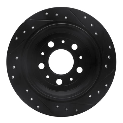 R1 Concepts R1 98-00 Volvo S70 Rear Left Drilled & Slotted Black Brake Rotor