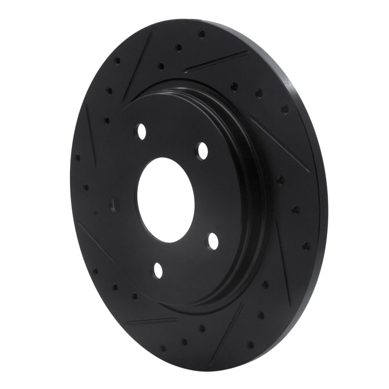 R1 Concepts R1 08-16 Chrysler Town & Country Rear Left Drilled & Slotted Black Brake Rotor