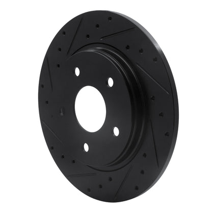R1 Concepts R1 08-16 Chrysler Town & Country Rear Left Drilled & Slotted Black Brake Rotor