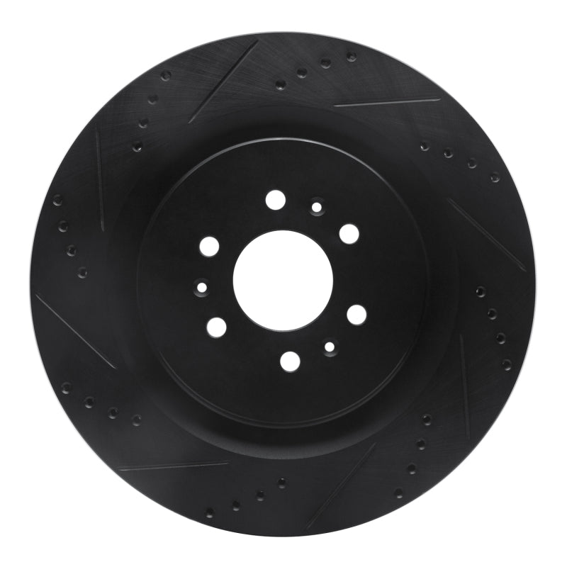 R1 Concepts R1 04-11 Cadillac STS Rear Left Drilled & Slotted Black Brake Rotor