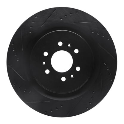 R1 Concepts R1 04-11 Cadillac STS Rear Left Drilled & Slotted Black Brake Rotor