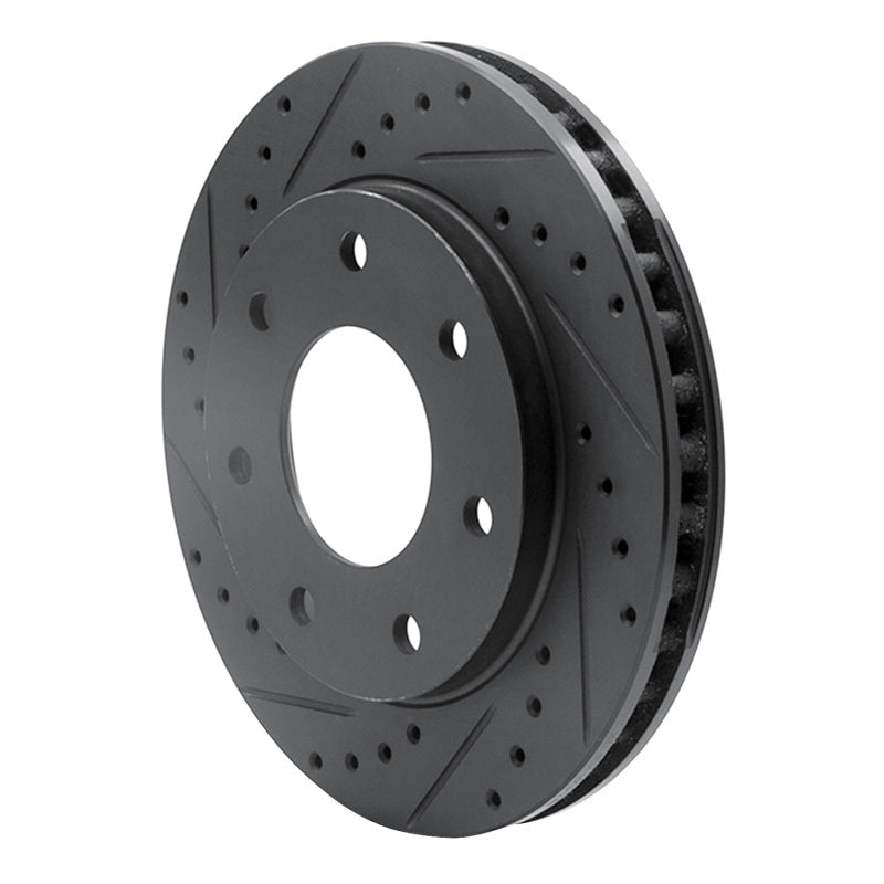 R1 Concepts R1 97-04 Ford F-250 4WD (Excl Super Duty) Front Left Drilled & Slotted Black Brake Rotor