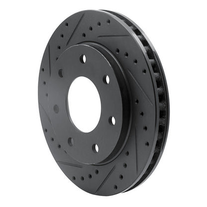 R1 Concepts R1 97-04 Ford F-250 4WD (Excl Super Duty) Front Left Drilled & Slotted Black Brake Rotor